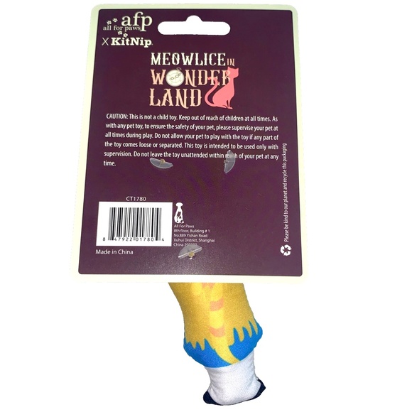 Kitty Cat Meowlice In Wonderland Theme Dangler Catnip Plush New Lot of 4 Toys - Picture 2 of 13